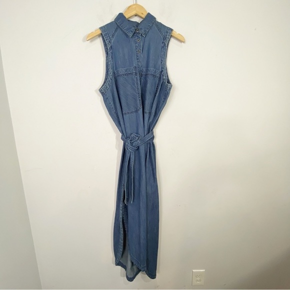 FREE PEOPLE Cecelia Chambray Tie Waist Maxi Dress - Picture 6 of 15
